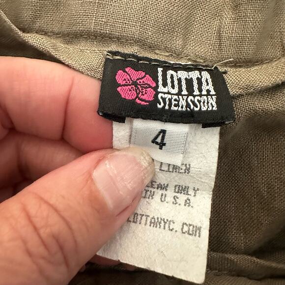 Lotta Stennson Rare Brown Wide Leg Hip Slinger Boho Coastal Grandma Linen Pants - Picture 7 of 8